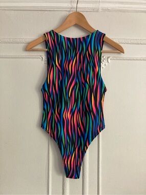 Freedom Rave Wear Multicolor Wave-Print Women's Bodysuit
